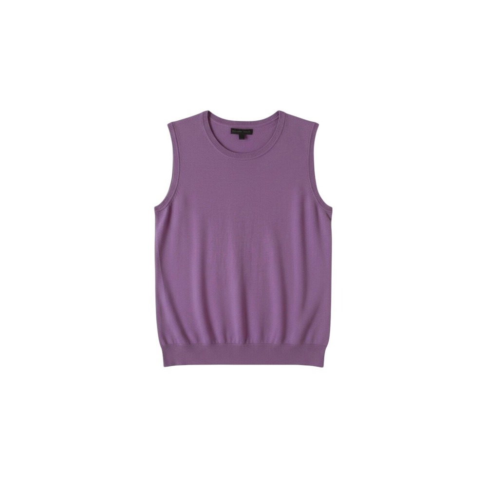 Brooks Brothers Women's Lavender Purple 100% Merino Wool Sleeveless Sweater Lg